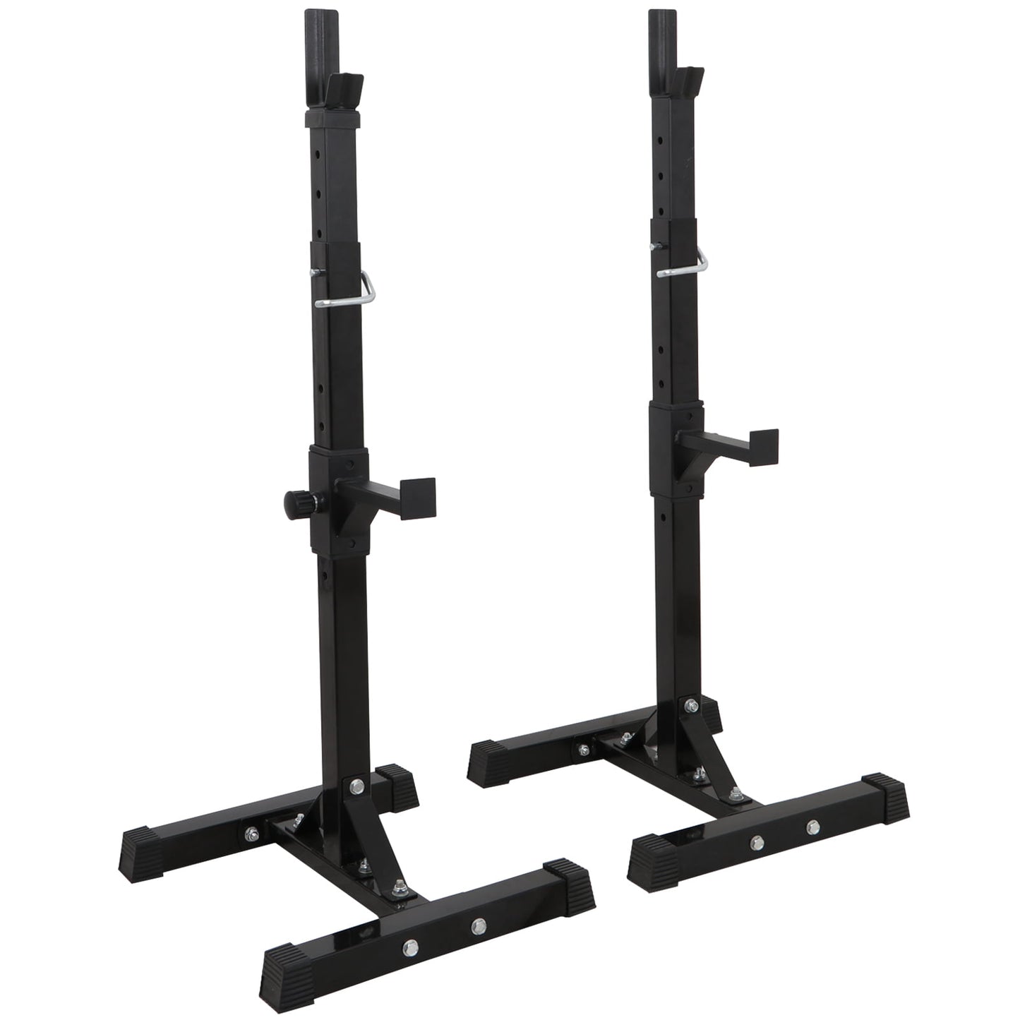 Pair of Adjustable Barbell Rack Stand Squat Bench Press Home GYM Weightlifting Fitness Exercise