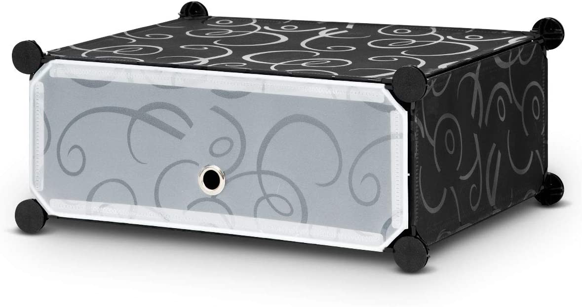 Shoe Rack 12-Cube DIY Plastic Cabinet with Doors 6-Tier Shelving Bookcase Storage Unit Closet