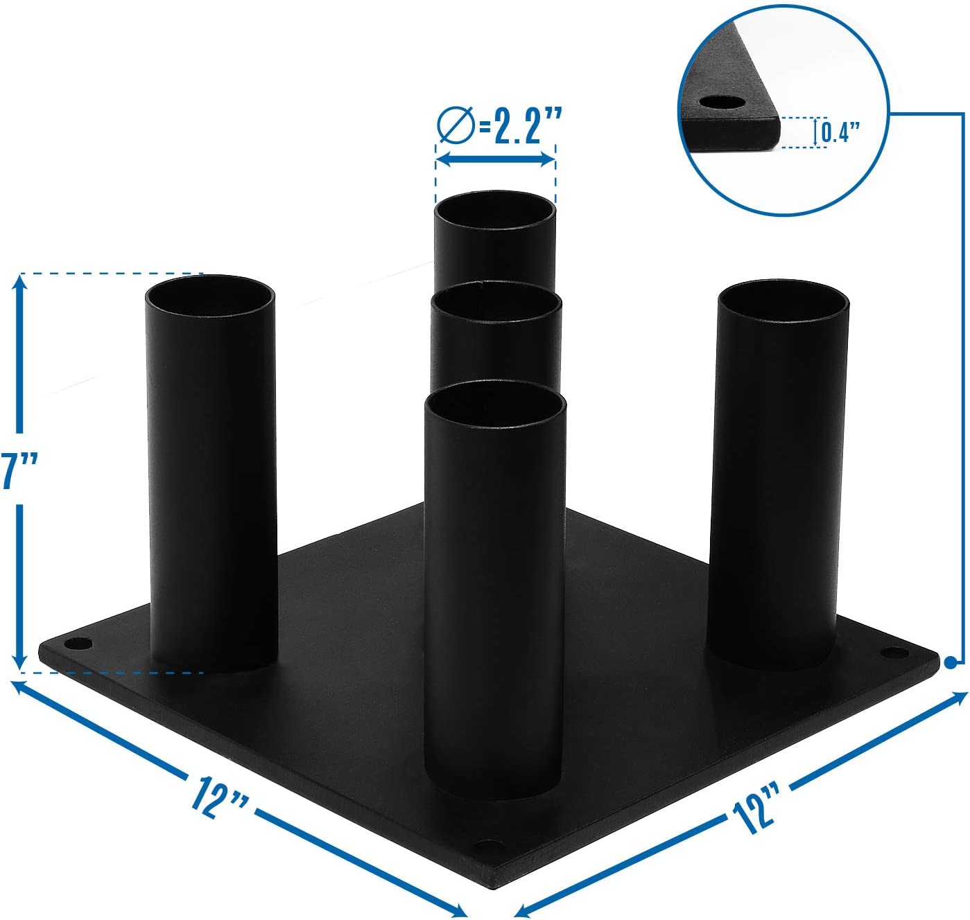 Barbell Holder Vertical Storage Rack Fit 2" Olympic Bar (5 Bars)