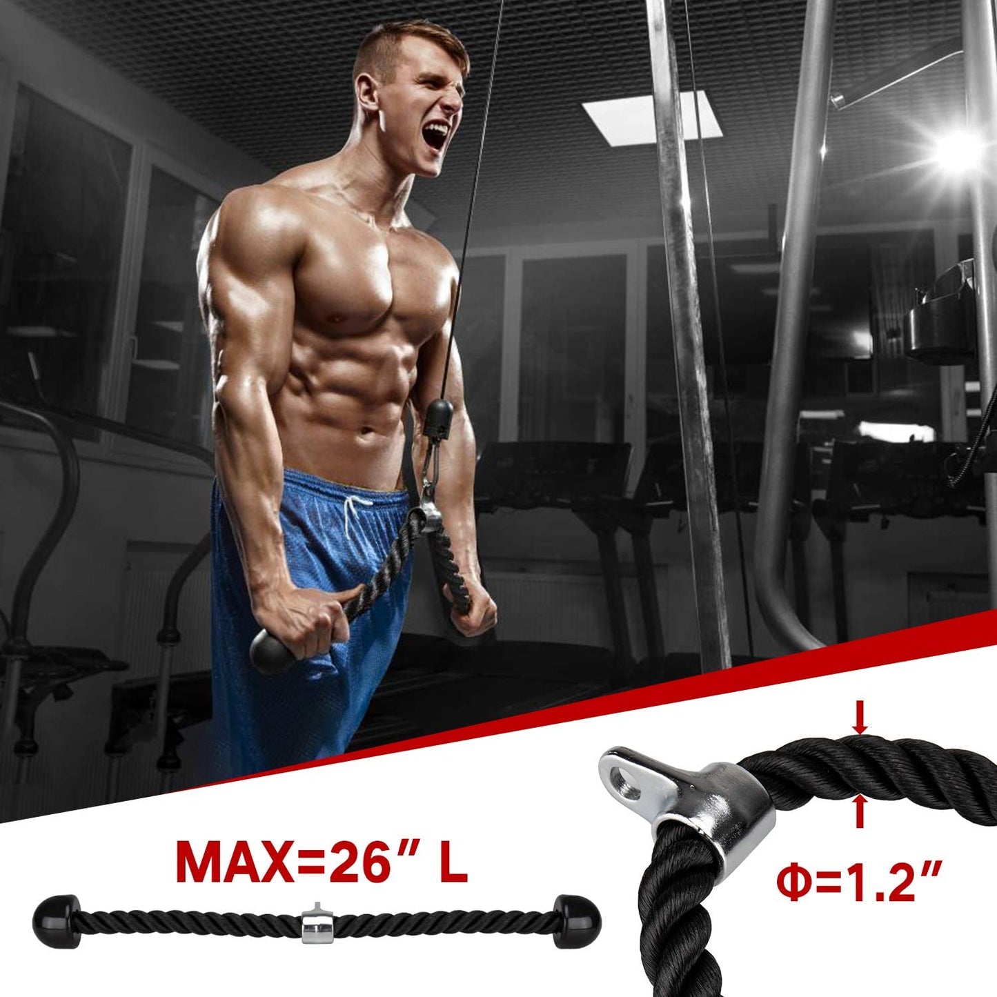 LAT & Lift Pulley System Dual Cable Machine (70''&90'') w/ Loading Pin for Triceps