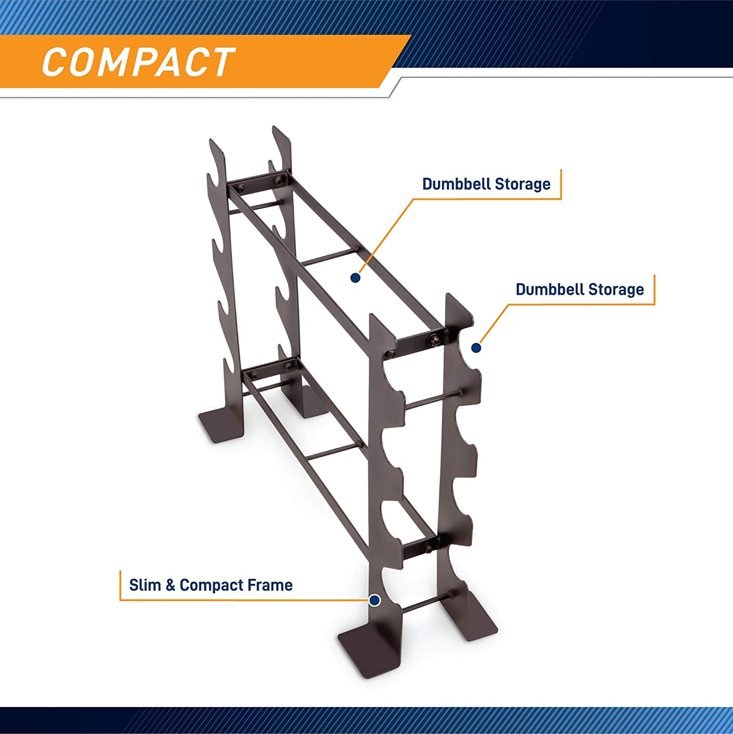 Dumbbell Rack Weight Stand for Home Gym 20.50 x 8.50 x 27.00 inches, Black