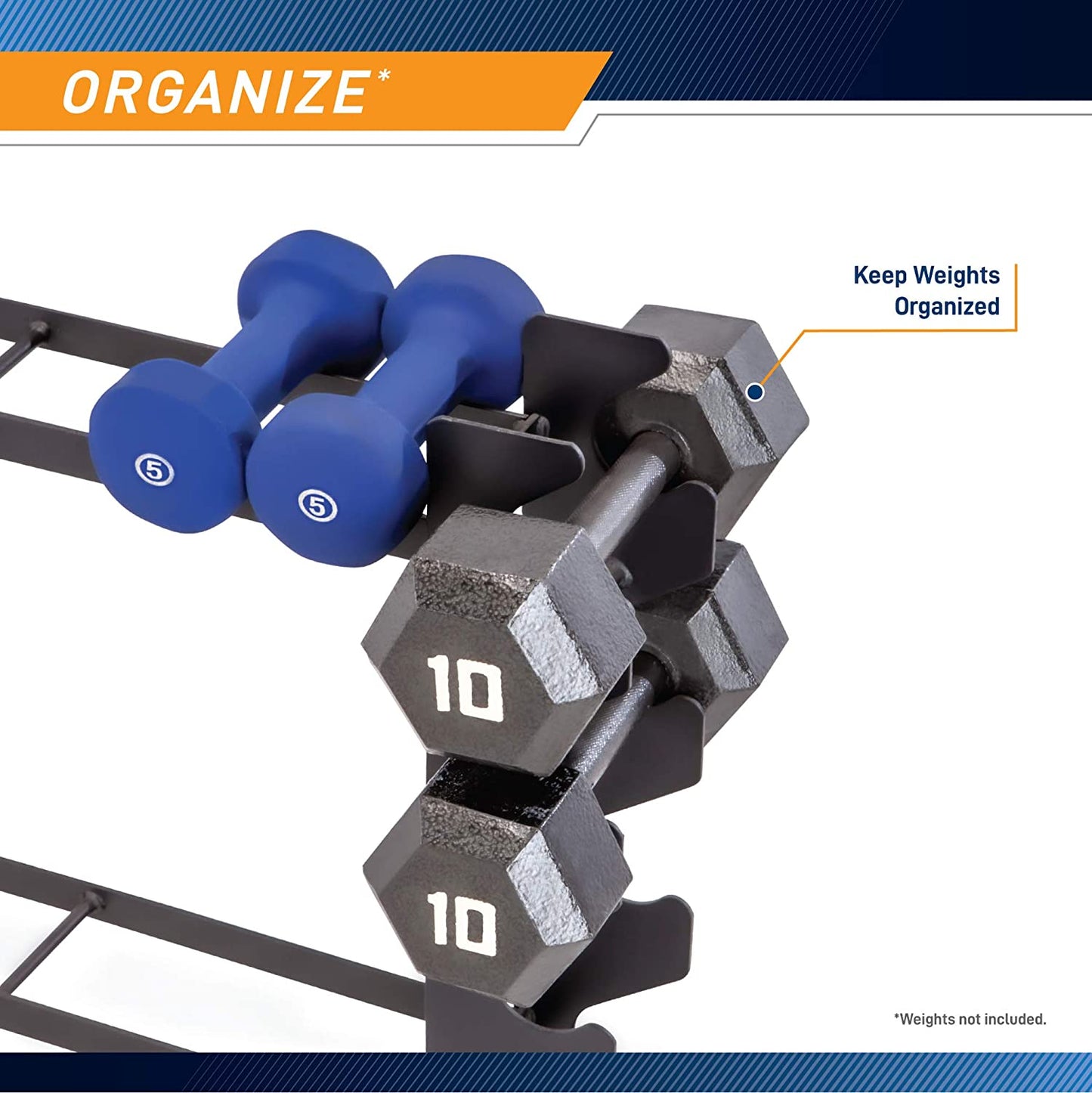 Dumbbell Rack Weight Stand for Home Gym 20.50 x 8.50 x 27.00 inches, Black