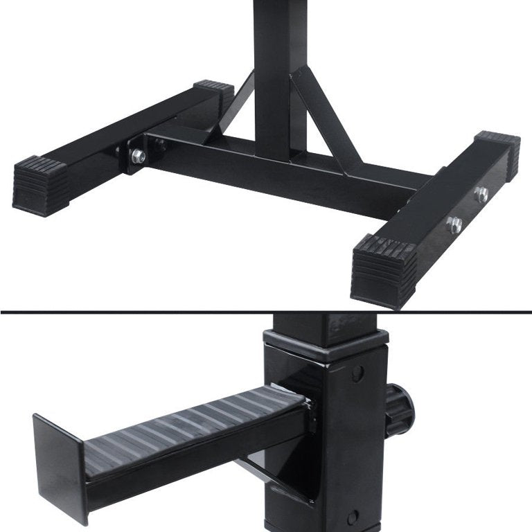 Pair of Adjustable Barbell Rack Stand Squat Bench Press Home GYM Weightlifting Fitness Exercise
