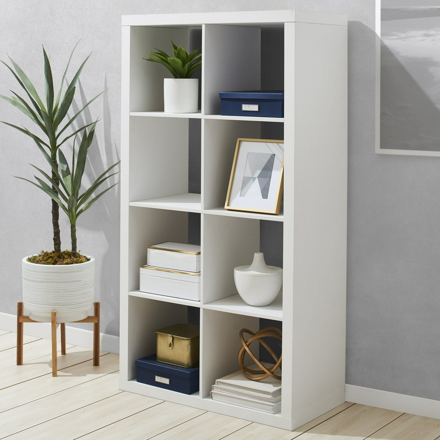 8-Cube Storage Organizer, With 8 Openings For Storage White