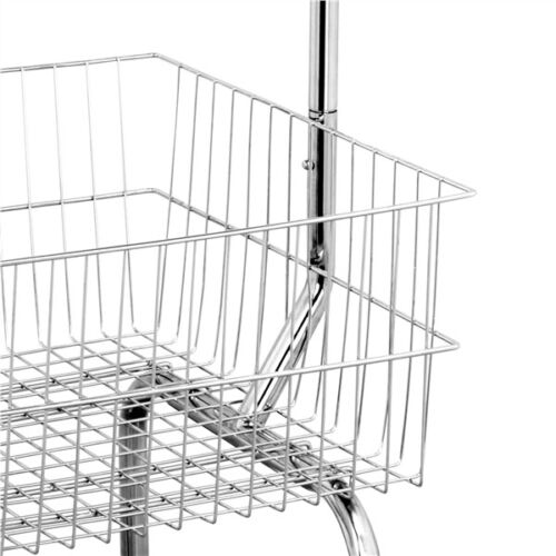 Rolling Laundry Cart On Wheels Organizer Storage Basket Pole Hanger Heavy Duty