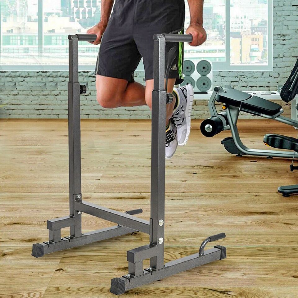Multifunction Dip Station Power Tower Pull Up Stand Adjustable Home Gym