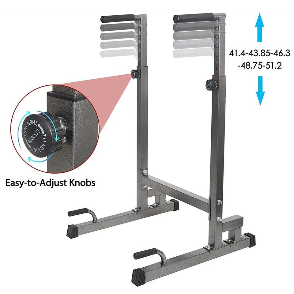 Multifunction Dip Station Power Tower Pull Up Stand Adjustable Home Gym