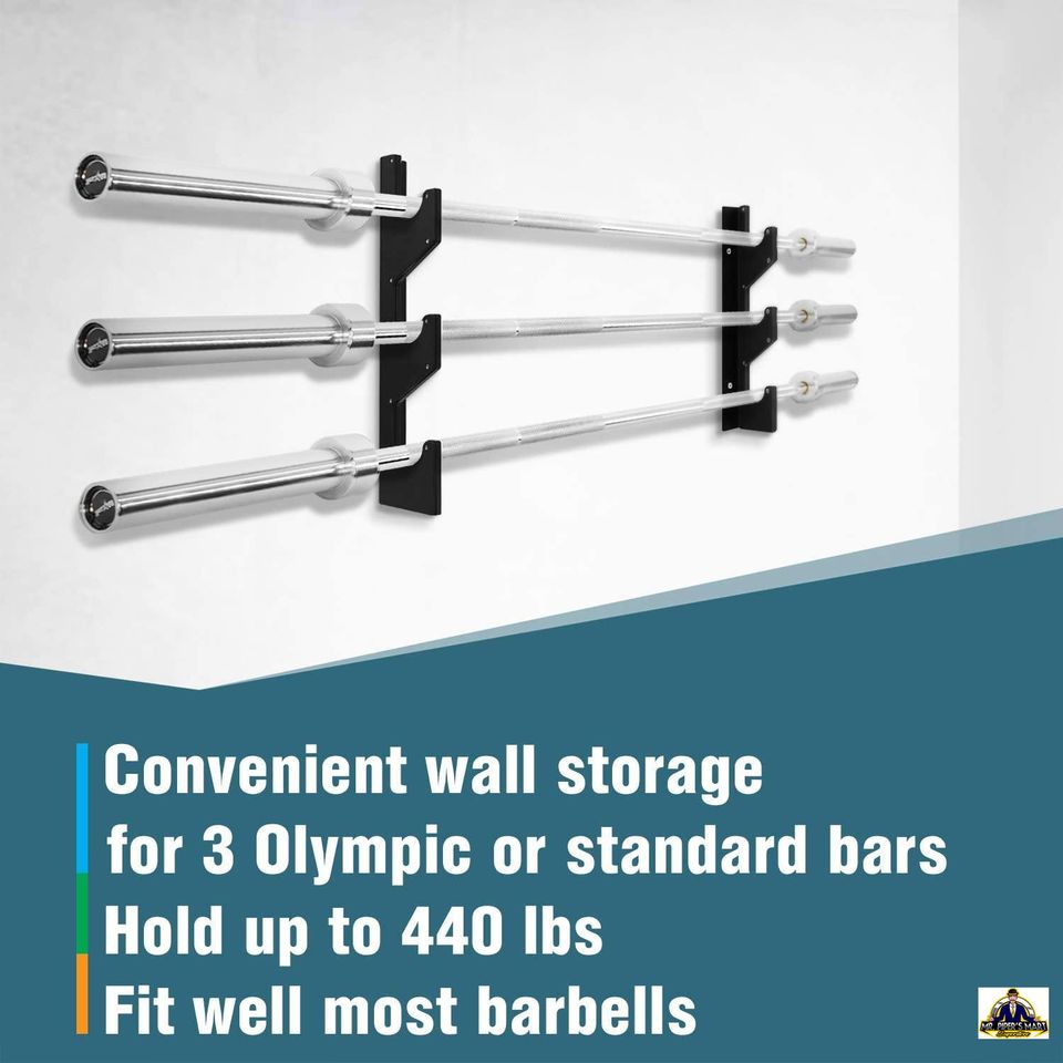 Horizontal Wall Mounted Olympic Barbell Rack -1 Pair