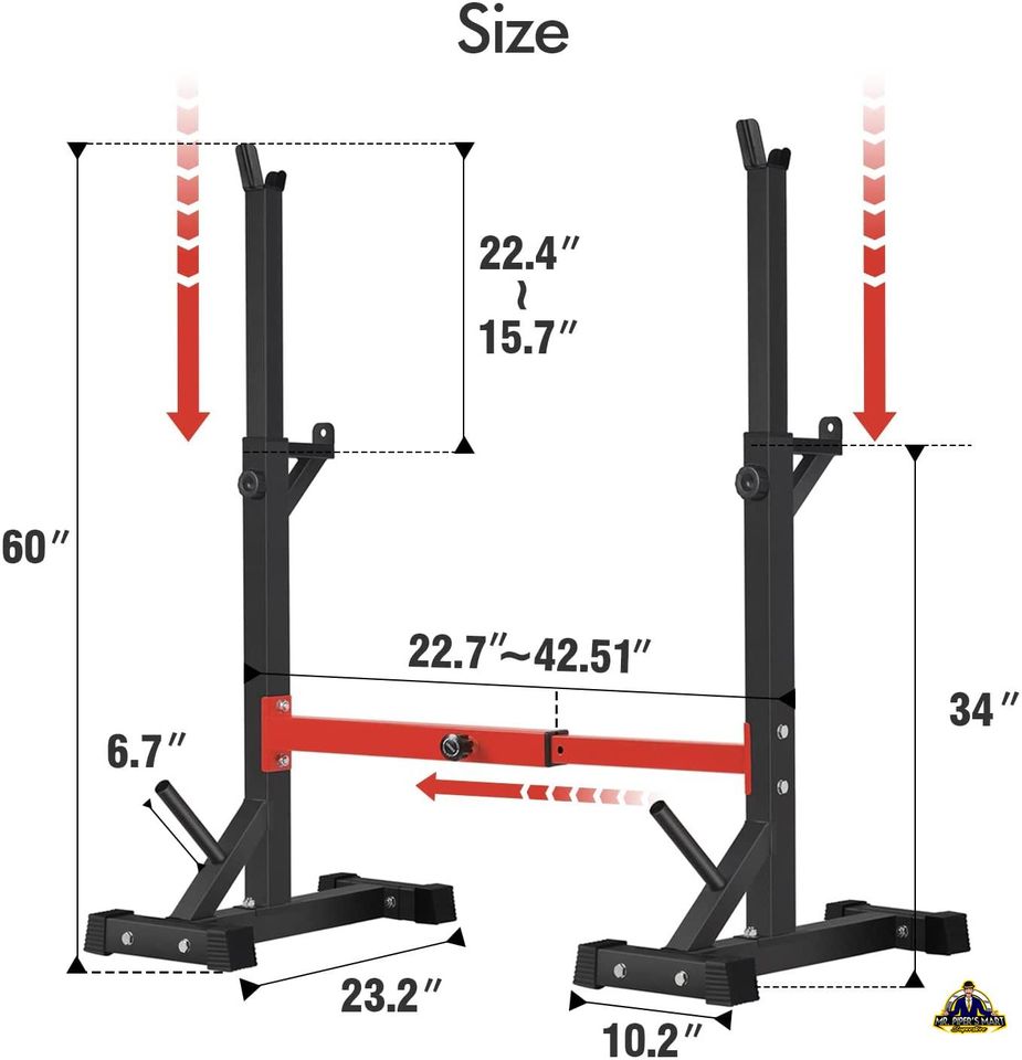 Bench Press Rack Stand Home Gym Adjustable Weight Rack 550Lbs
