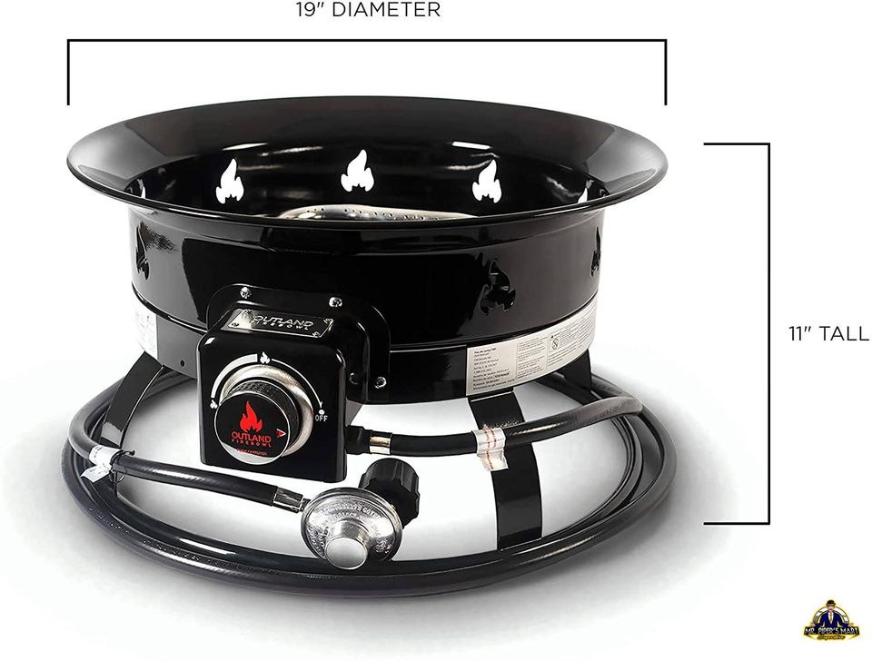 Gas Fire Pit with Cover & Carry Kit Outdoor Portable Propane 19-Inch Diameter 58,000 BTU