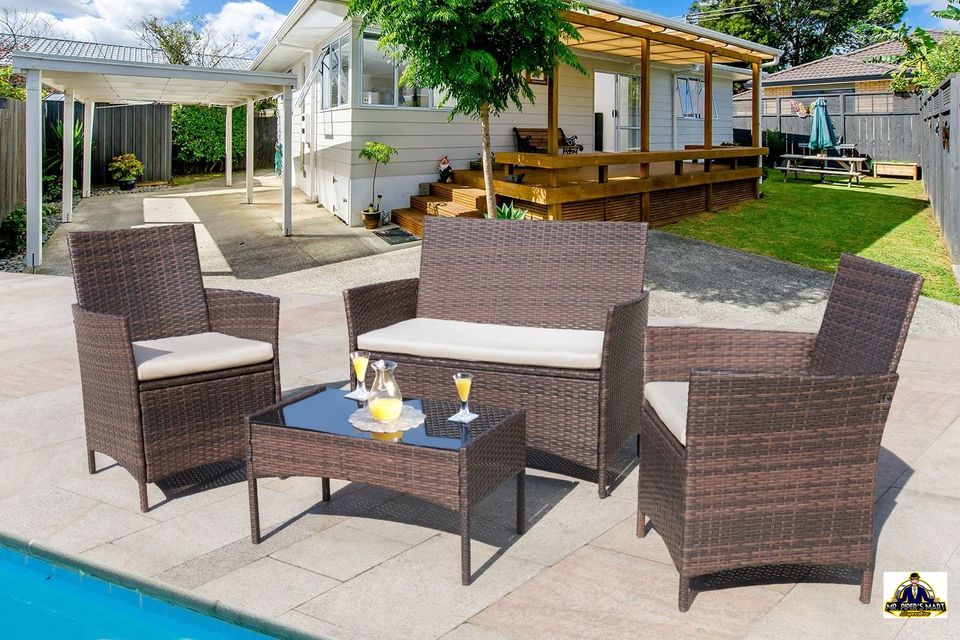 Outdoor Patio Furniture Sets Rattan Chair 4 Pieces