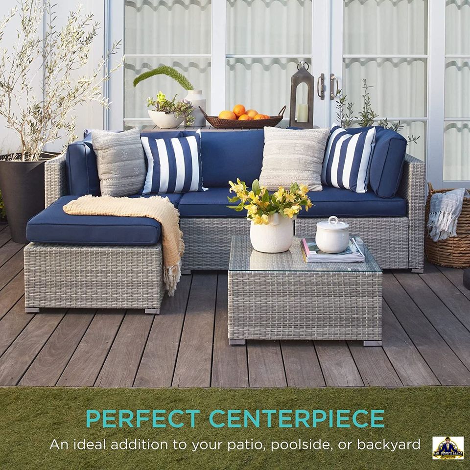 Outdoor Sectional Wicker Furniture for Patio 5-Piece
