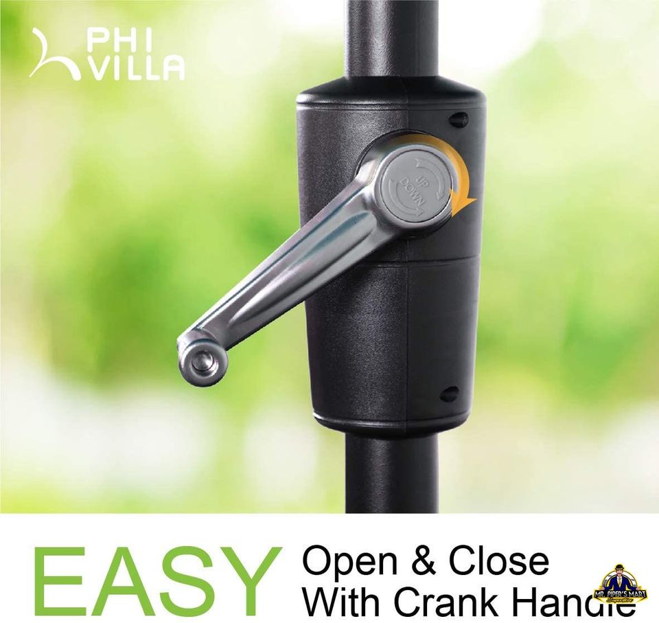 Patio Umbrella Double-Sided Twin with Crank, Beige 13ft Large