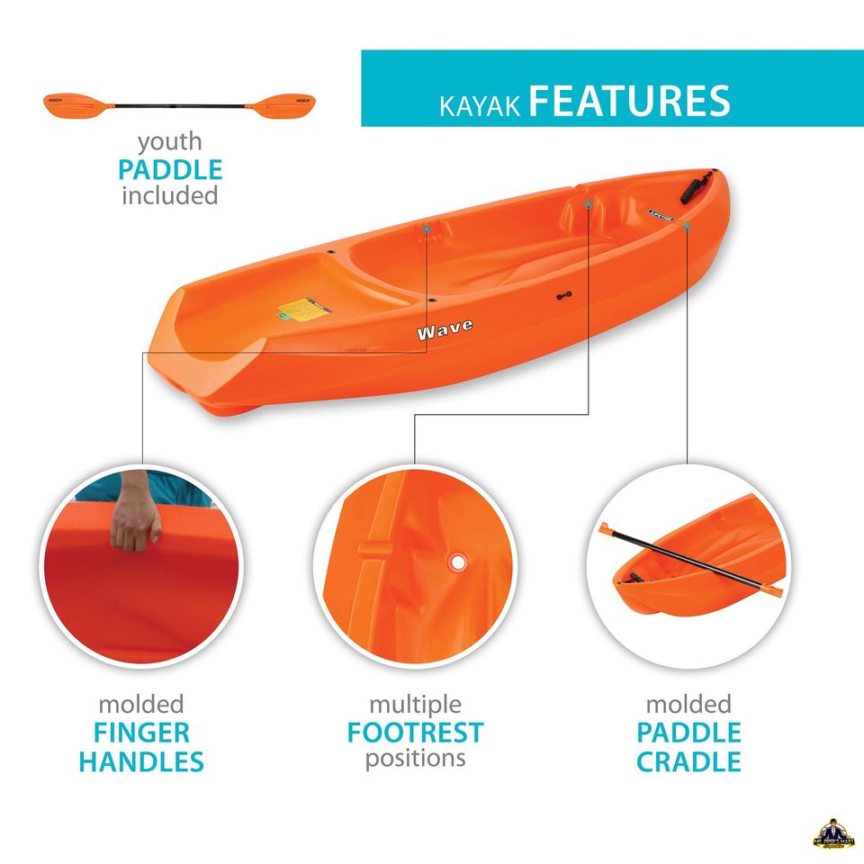 Wave 6 ft Youth Kayak (Paddle Included)