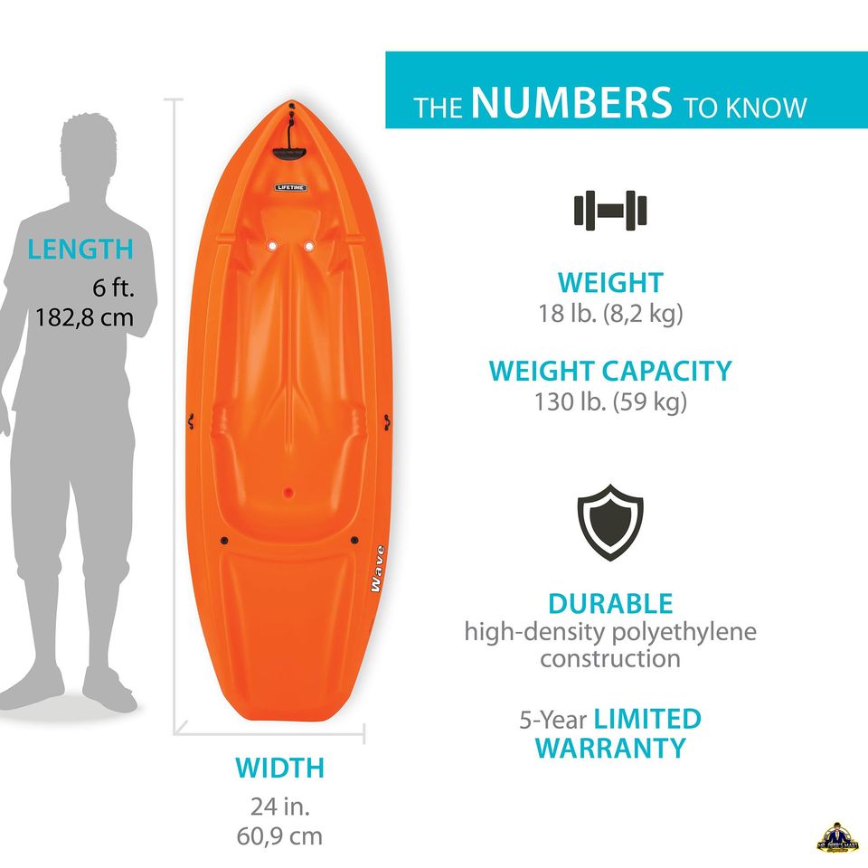 Wave 6 ft Youth Kayak (Paddle Included)
