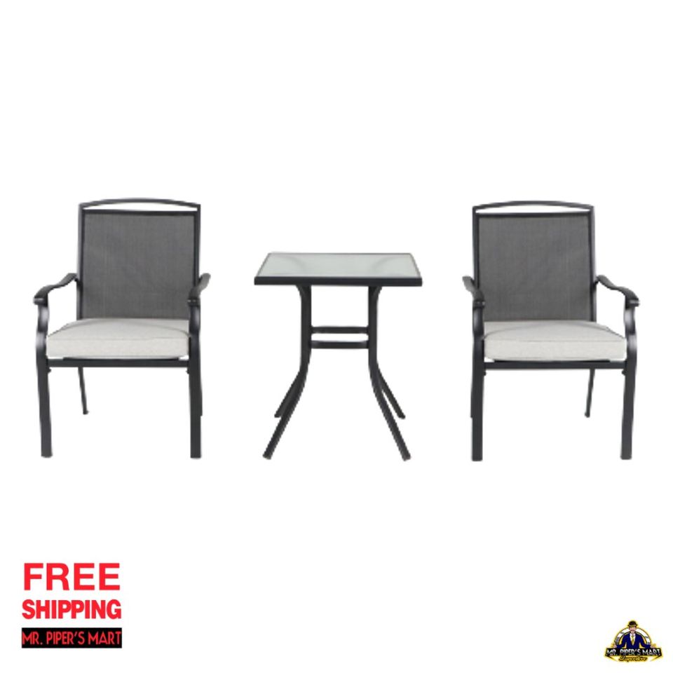 Outdoor Patio Bistro Set, Gray 3 - Piece