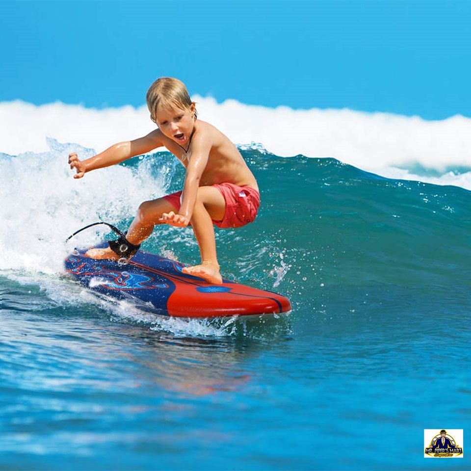 Stand Up Surfing Board w/ 3 Detachable Fins, Safety Leash, Non-Slip Lightweight Surfboard 6 Ft