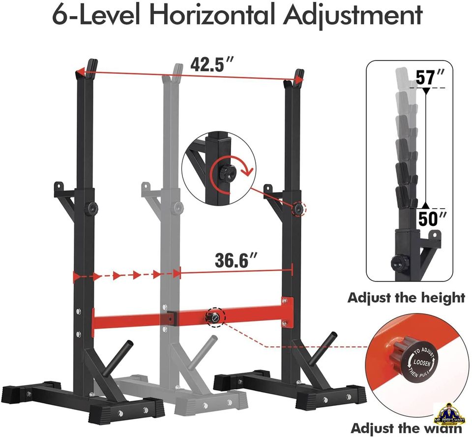 Bench Press Rack Stand Home Gym Adjustable Weight Rack 550Lbs