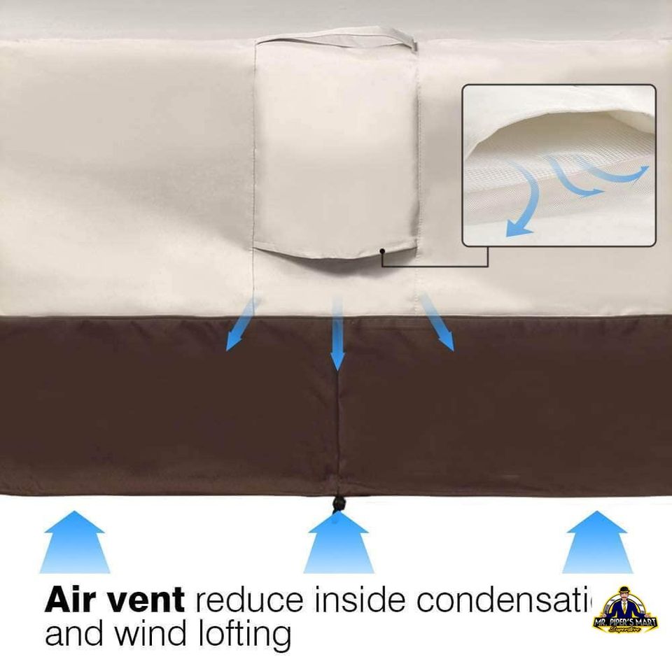 Waterproof Patio Furniture Set Cover with Padded Handles Beige Brown 110x84x28
