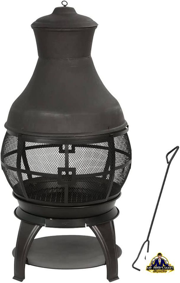 Chimenea Fire Pit Outdoor Fireplace Brown-Black