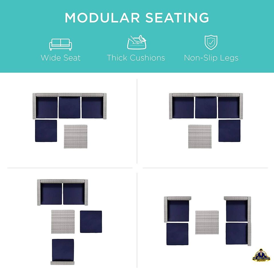 Outdoor Sectional Wicker Furniture for Patio 5-Piece