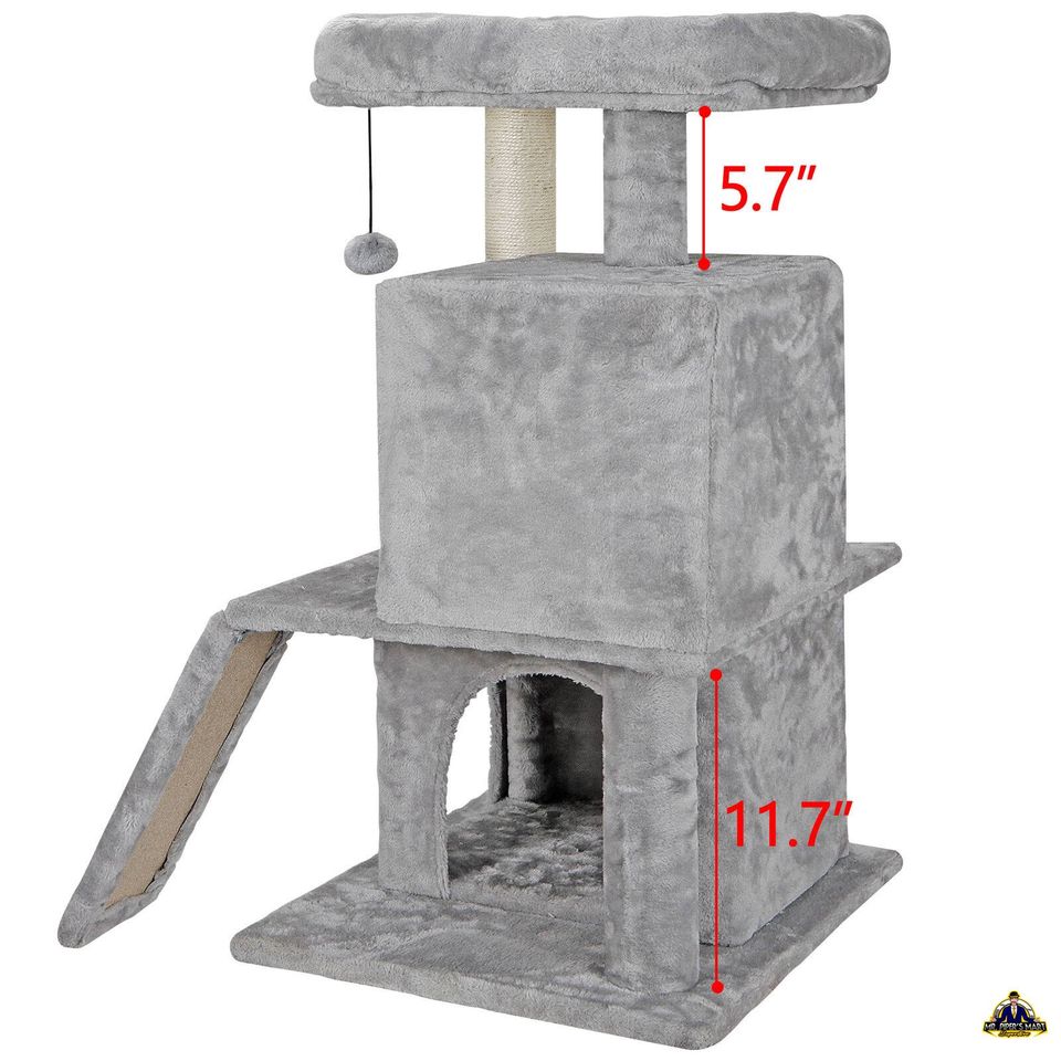 Cat Tree Tower 34" STURDY Activity Center Large Playing House
