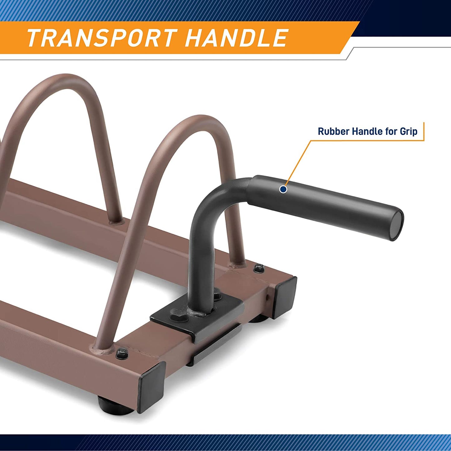 Horizontal Plate and Olympic Bar Rack Organizer with Steel Frame and Transport Wheels