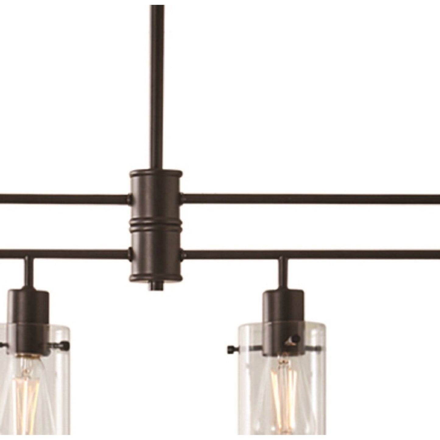 Matte Black Industrial 4 Island Pendant Light