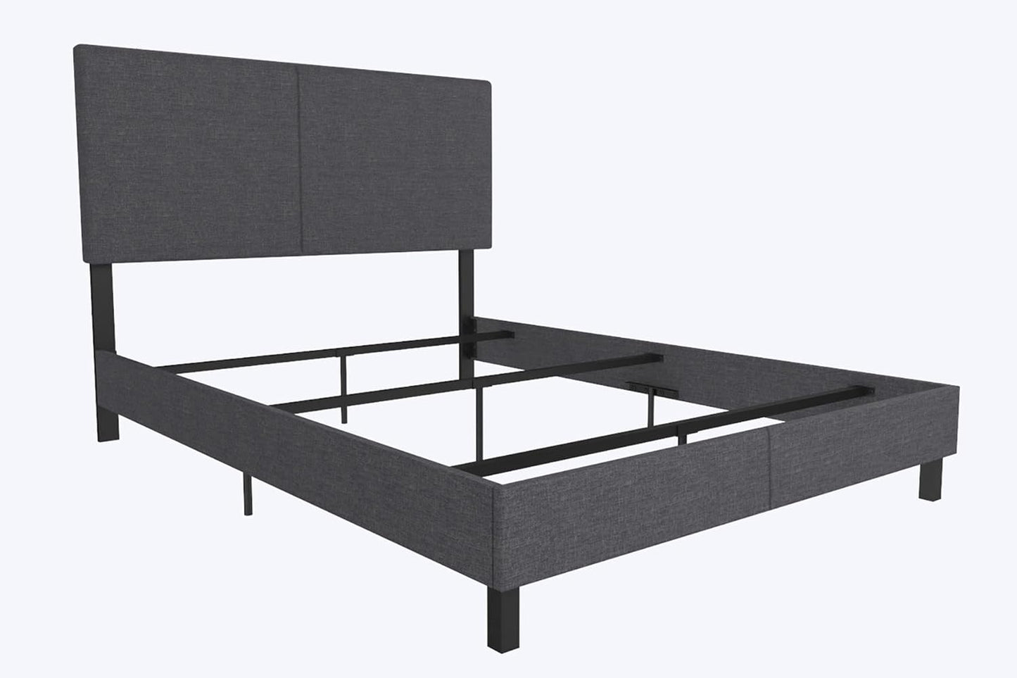 Upholstered Modern Bed Design Queen Grey Linen frame and headboard