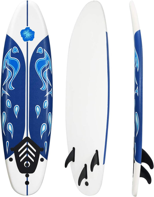 Surfboard Body Foamie Board with Removable Fins 6'