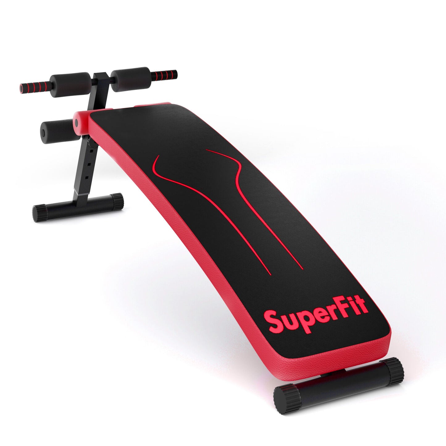 Folding Weight Bench Adjustable Sit-up Board Workout Slant Bench Red