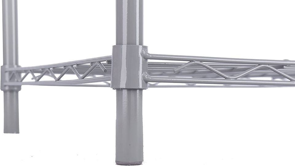 Wire Shelving 4-Tier Shelves Unit Metal Storage Rack Durable Organizer for Pantry Closet Grey