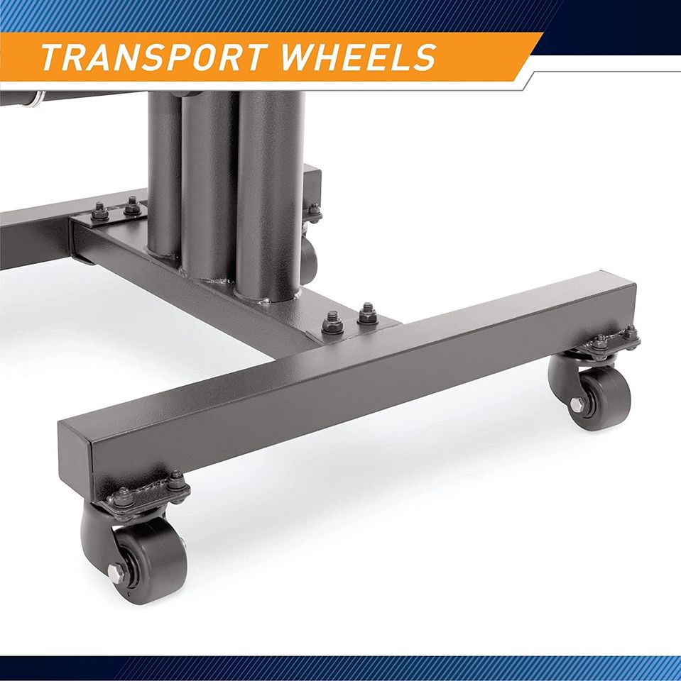 Olympic Weight Plate Rack with Transport Wheels Vertical Bar Holder for Home Gym Exercise