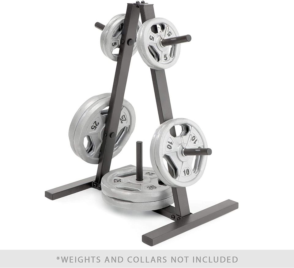Standard Weight Plate Tree for 1-Inch Plates for Home Gym, 300 lb. Max. Capacity