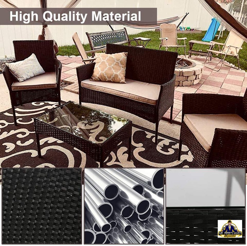 Patio Furniture Set 4 Pieces Outdoor Rattan Chair Wicker Sofa
