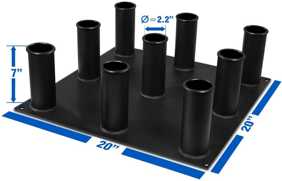 Barbell Holder Vertical Storage Rack Fit 2" Olympic Bar (9 Bars)