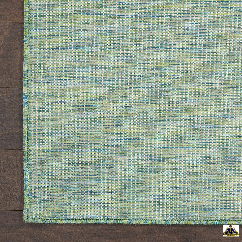 Area Rug Indoor/Outdoor Blue Green 5' x 7' Easy Cleaning, Non Shedding