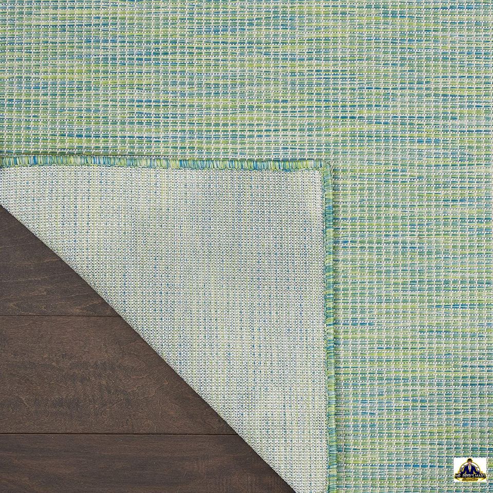 Area Rug Indoor/Outdoor Blue Green 5' x 7' Easy Cleaning, Non Shedding