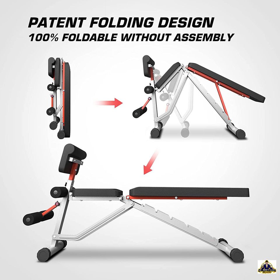 Workout Bench for Full Body Training, Multi-Purpose Foldable Incline/Decline