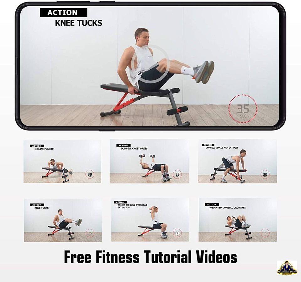 Workout Bench for Full Body Training, Multi-Purpose Foldable Incline/Decline