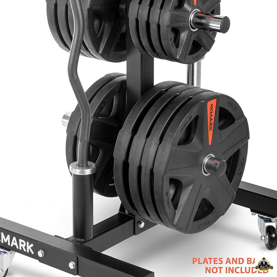 Olympic Weight Plate Tree Commercial Vertical Storage Tree 750lb with Wheels