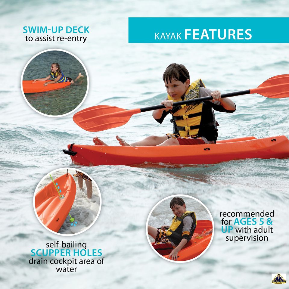 Wave 6 ft Youth Kayak (Paddle Included)