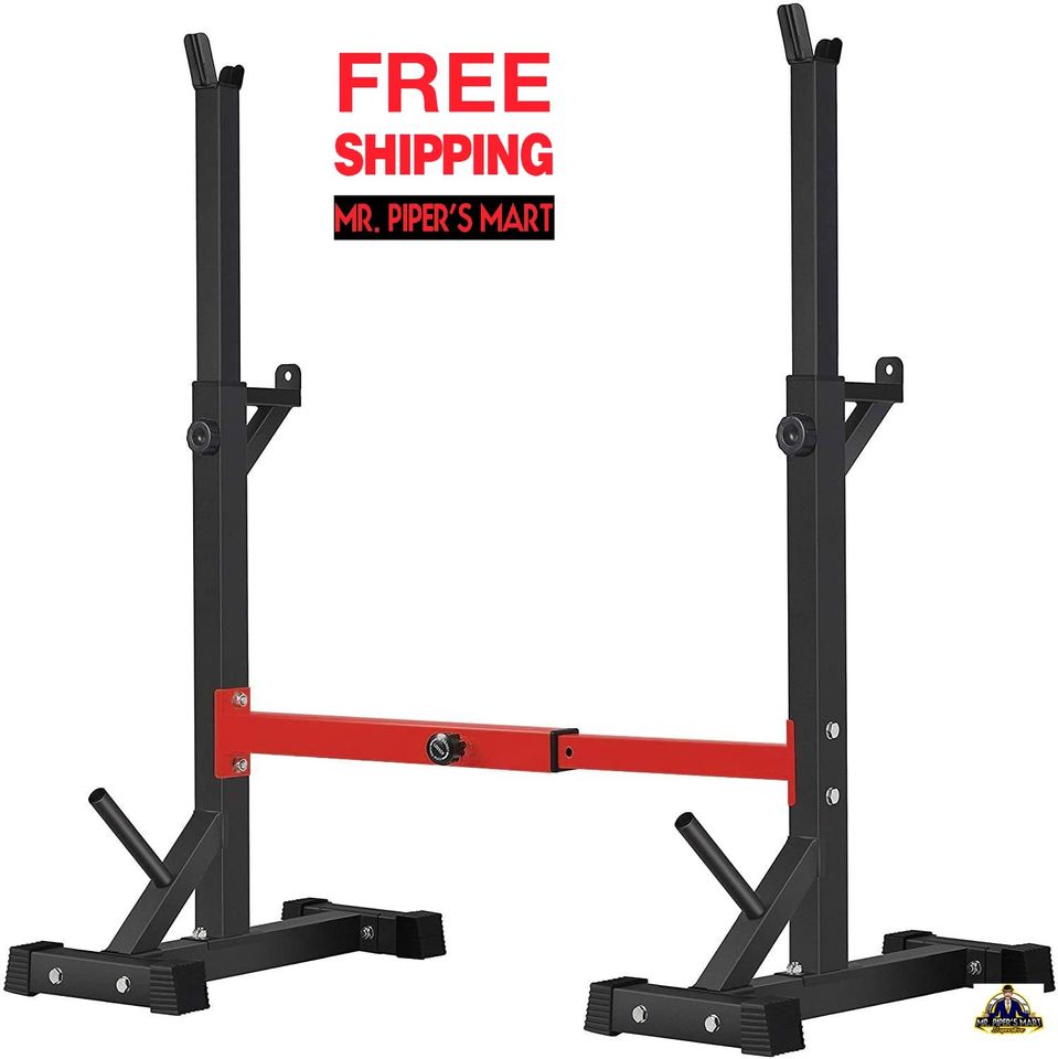 Bench Press Rack Stand Home Gym Adjustable Weight Rack 550Lbs
