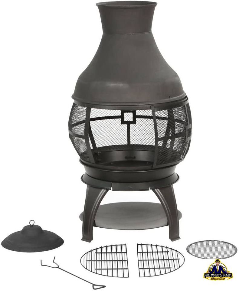 Chimenea Fire Pit Outdoor Fireplace Brown-Black