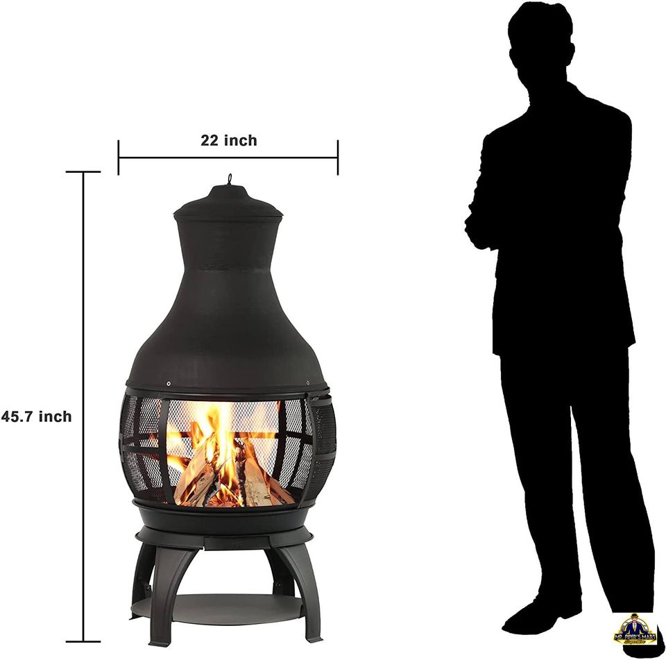 Chimenea Fire Pit Outdoor Fireplace Brown-Black