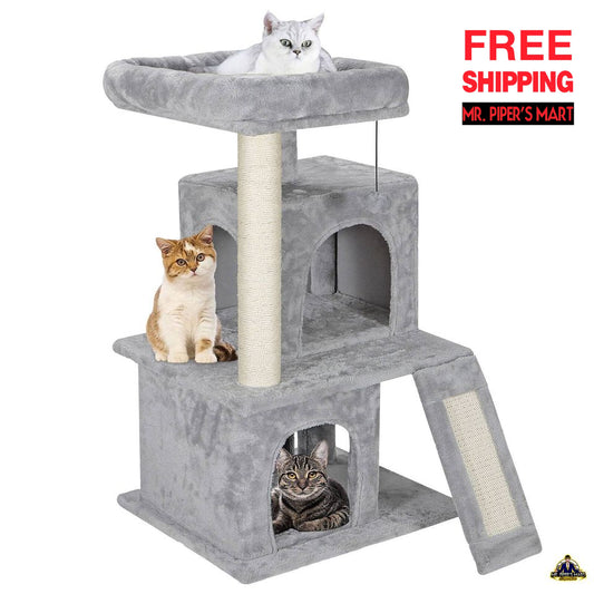 Cat Tree Tower 34" STURDY Activity Center Large Playing House