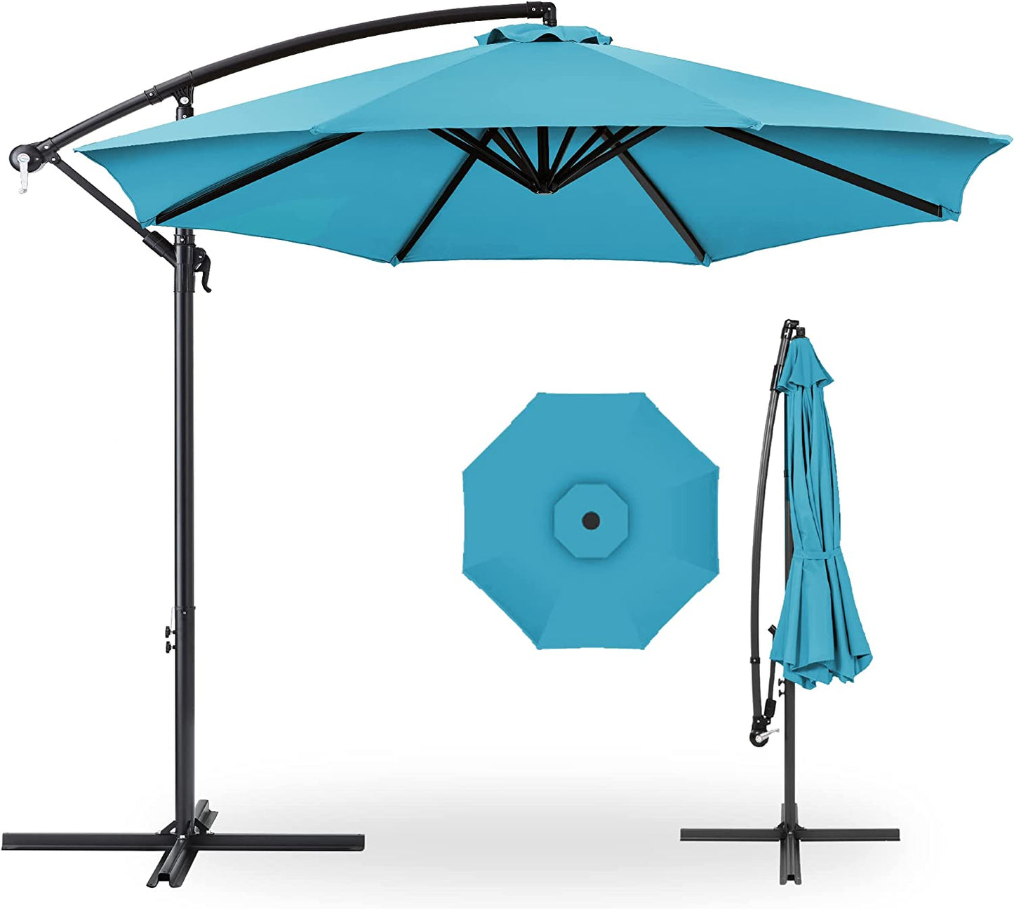 Patio Umbrella w/Easy Tilt Adjustment Lawn and Garden 10ft - Sky Blue