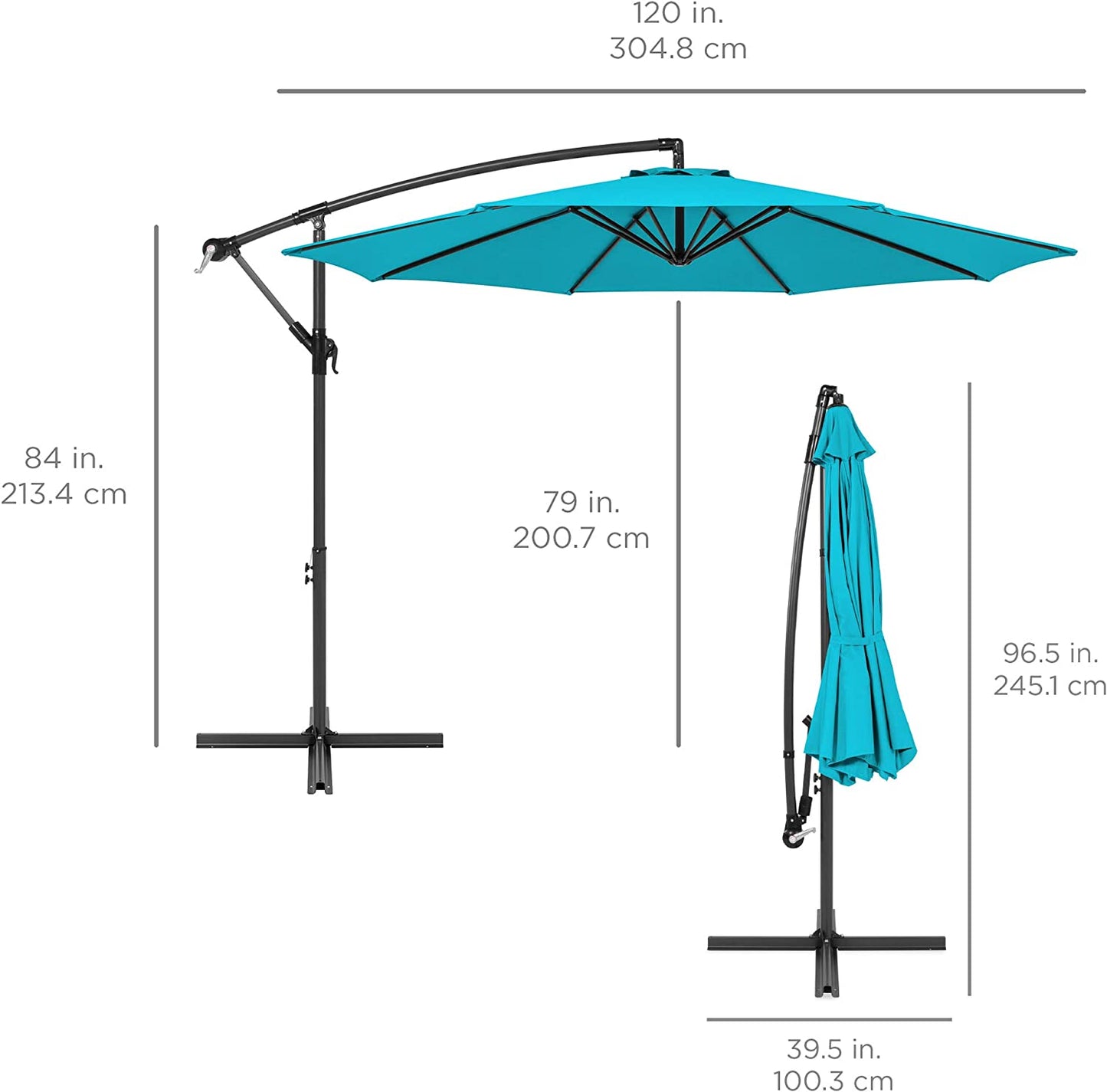 Patio Umbrella w/Easy Tilt Adjustment Lawn and Garden 10ft - Sky Blue