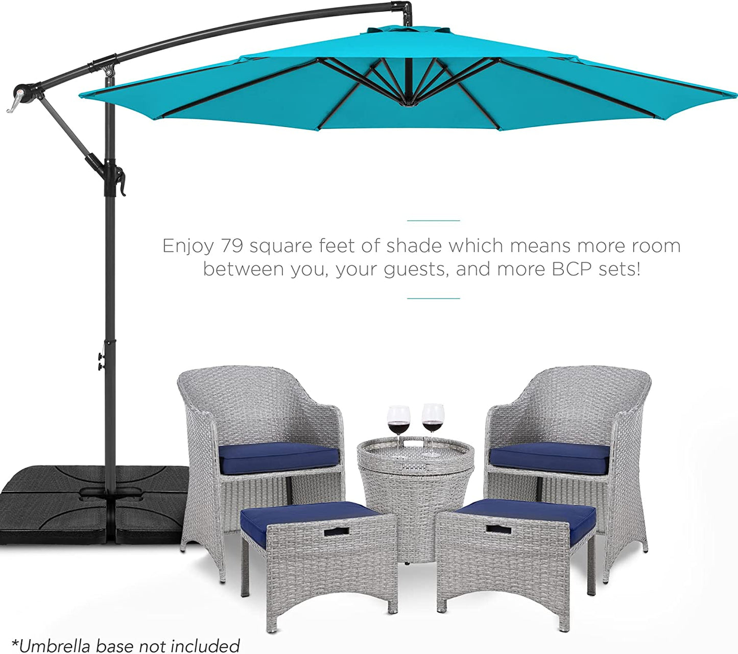 Patio Umbrella w/Easy Tilt Adjustment Lawn and Garden 10ft - Sky Blue