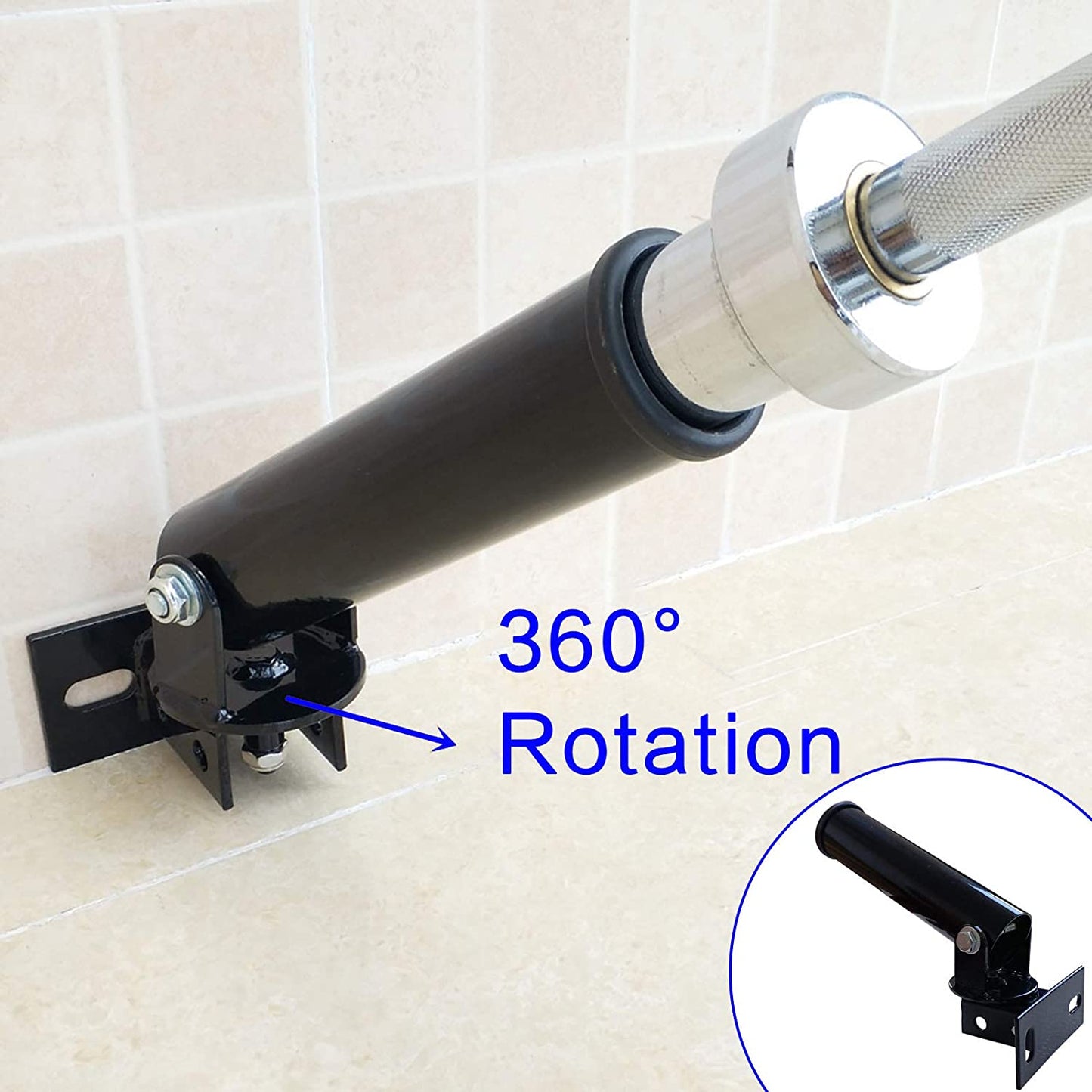 Wall Mount Post Landmine Attachment Barbell Bar 360 Rotation, T-bar Row Fits 2 In Oly Bars